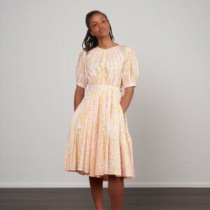 Merlette Wolkers Dress in Marigold Crosshatch Size Medium NWT